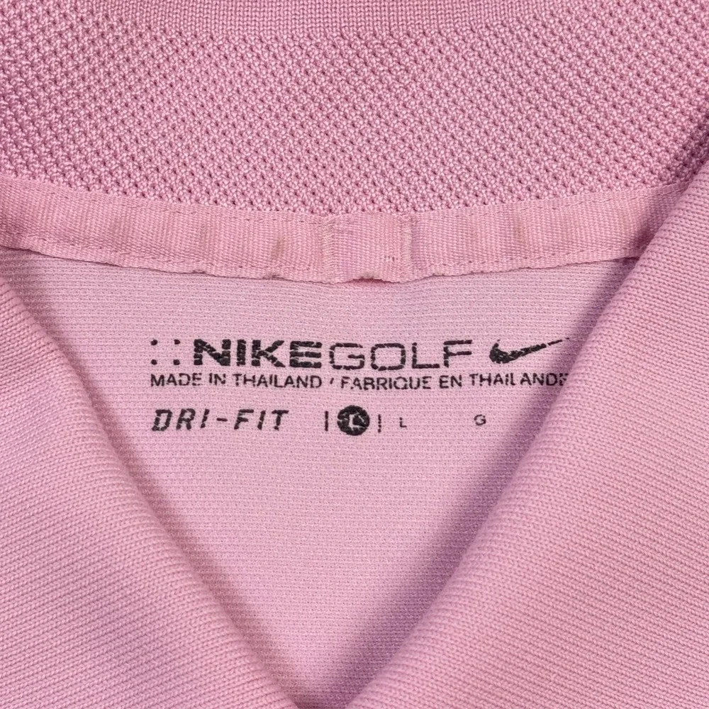 Nike Calusa Pines Polo Golf Shirt Mens‎ Large Pink Dri-FIT Polyester Performance